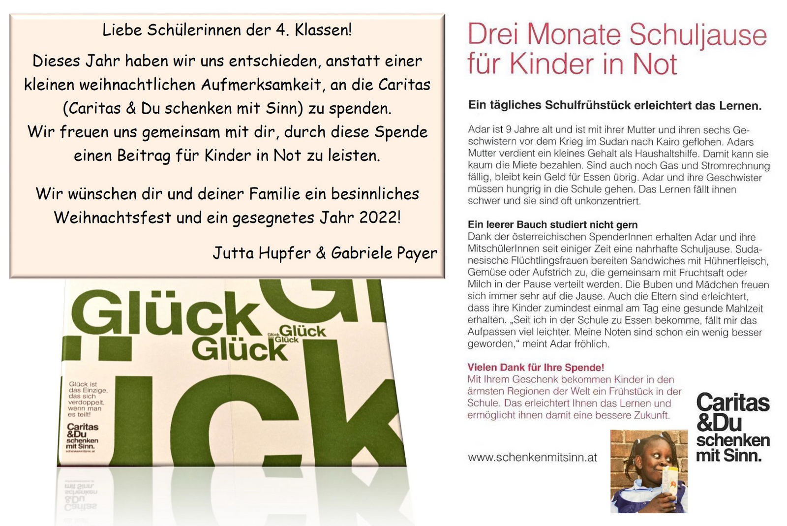 Drei Monate Schuljause Für Kinder in Not