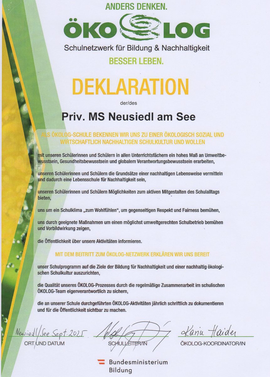 Wir sind ÖKOLOG Schule